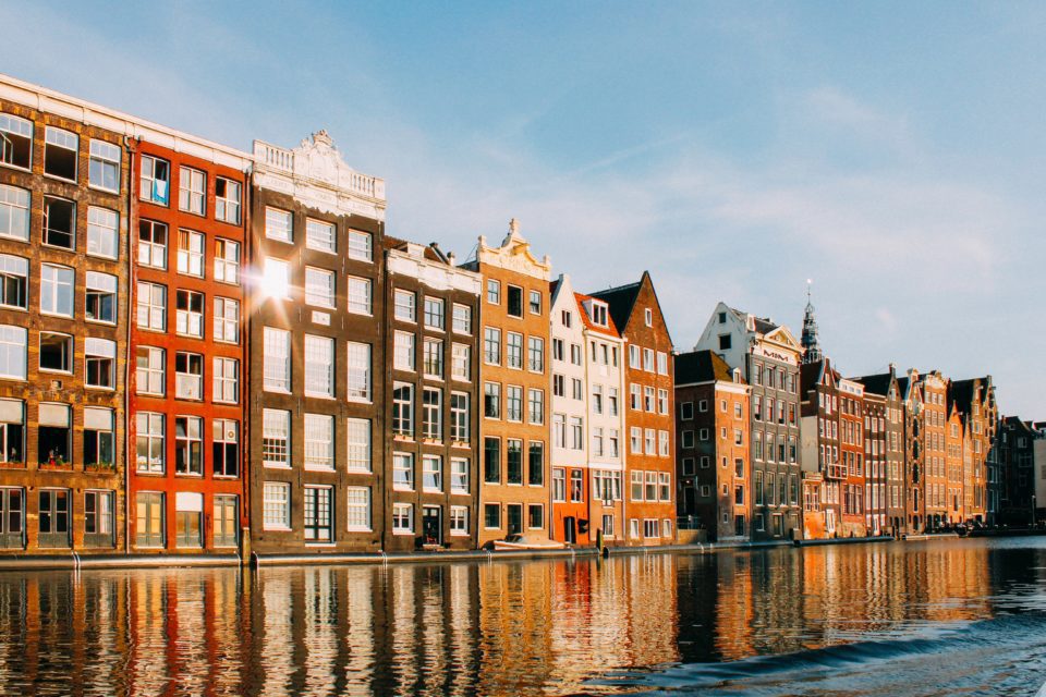 Buildings along the canal in Amsterdam