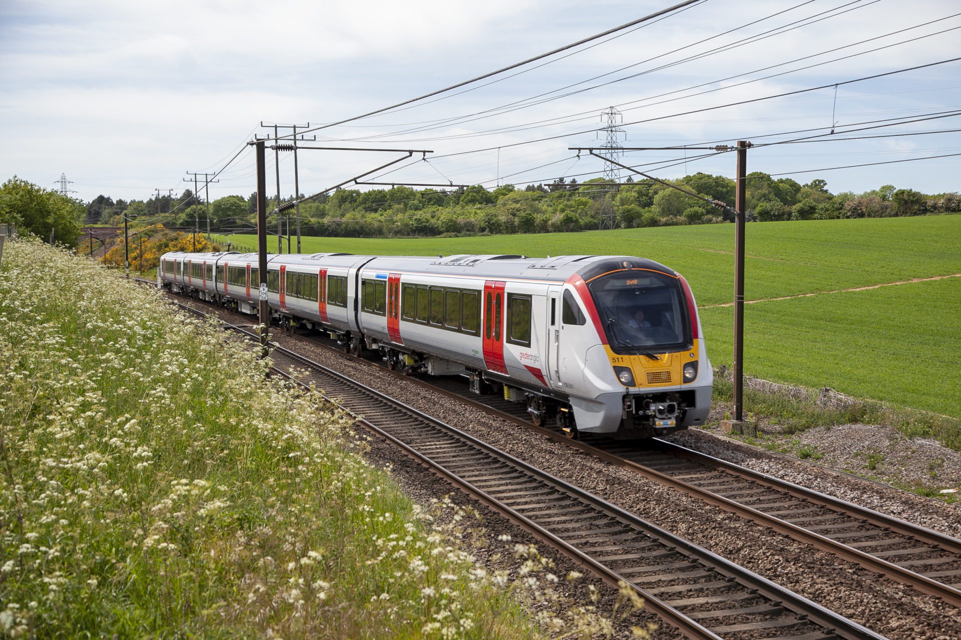 Greater Anglia train travelling to and from Southend Airport Railway Station